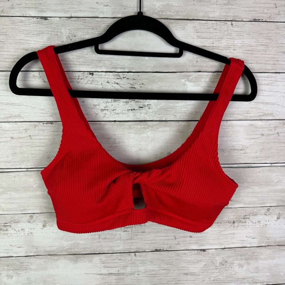 Hollister Twist Front Bikini Top Red Size Medium